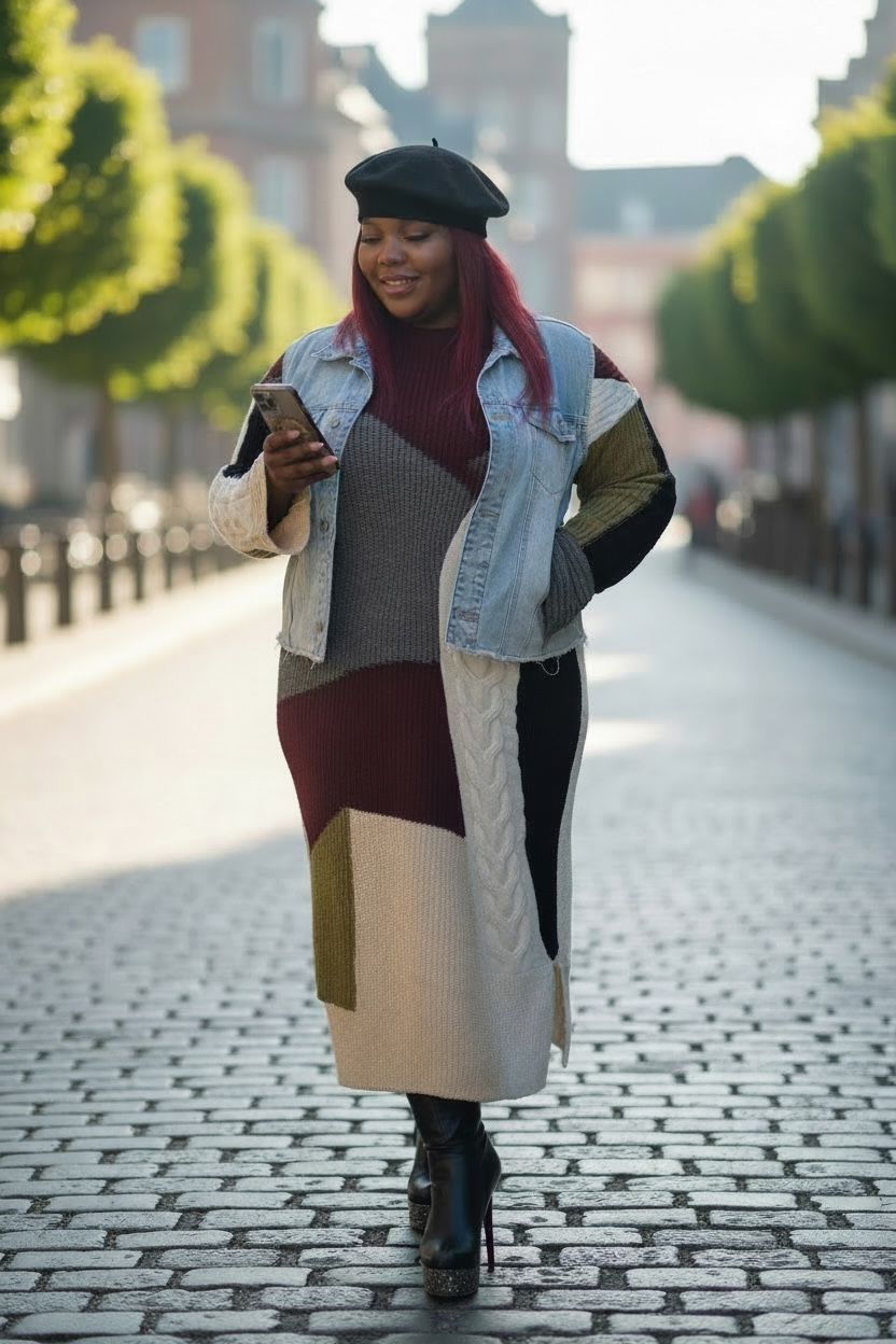 Sweater Me Down Colorful Dress