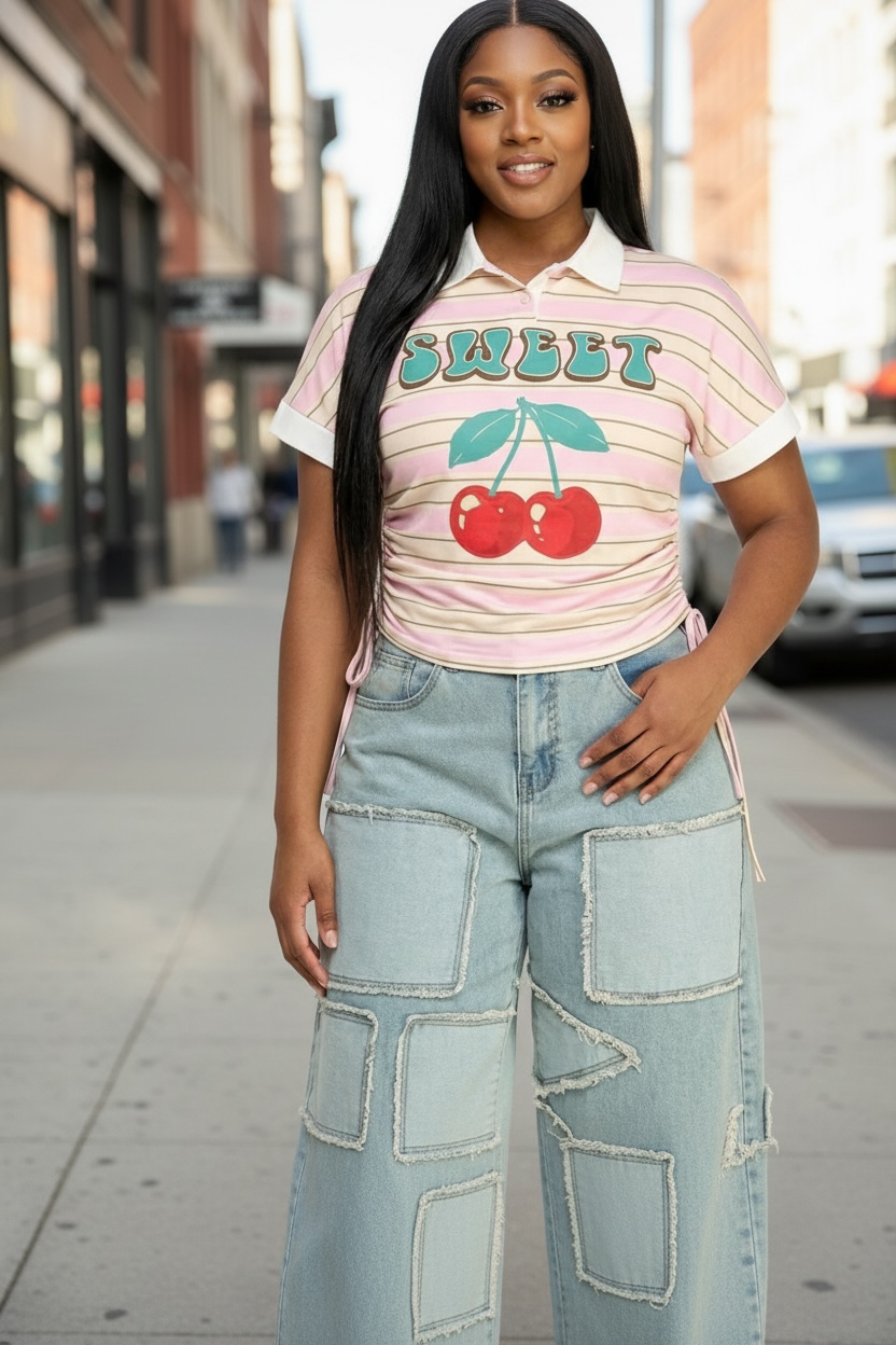 Sweet Girl Cherry On Top Casual Shirt