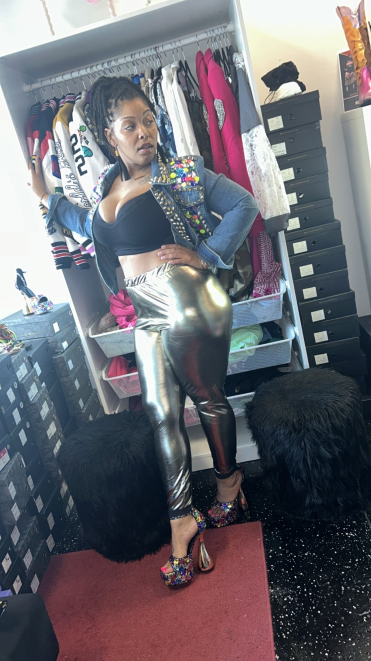 Curvy Metallic Gold Leggings