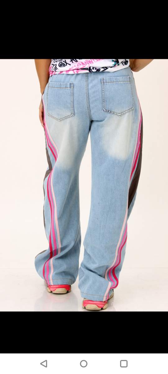 Pretty & Pink Strip Jeans