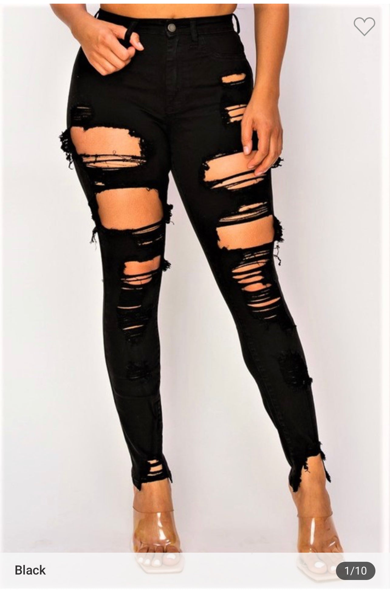 Kourtney Distress Black Jeans