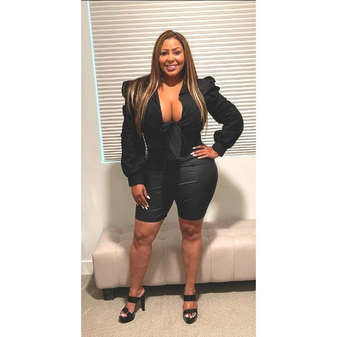 Plus size Poplin Tie Top