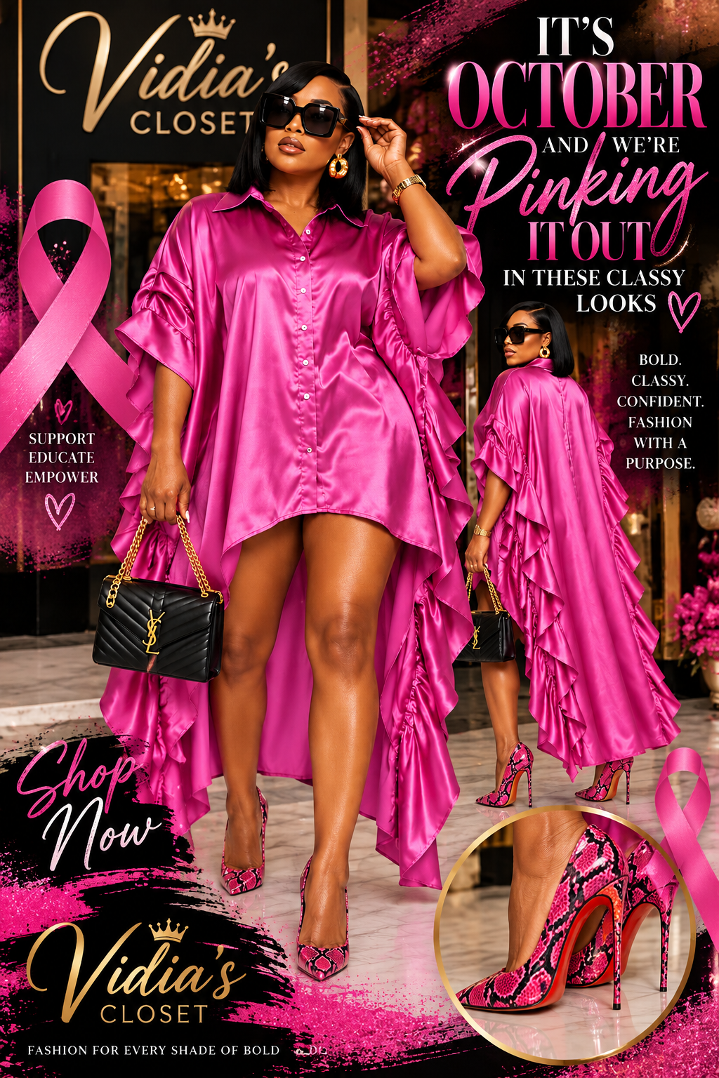 Pink Beauty Batwing Shirt Dress