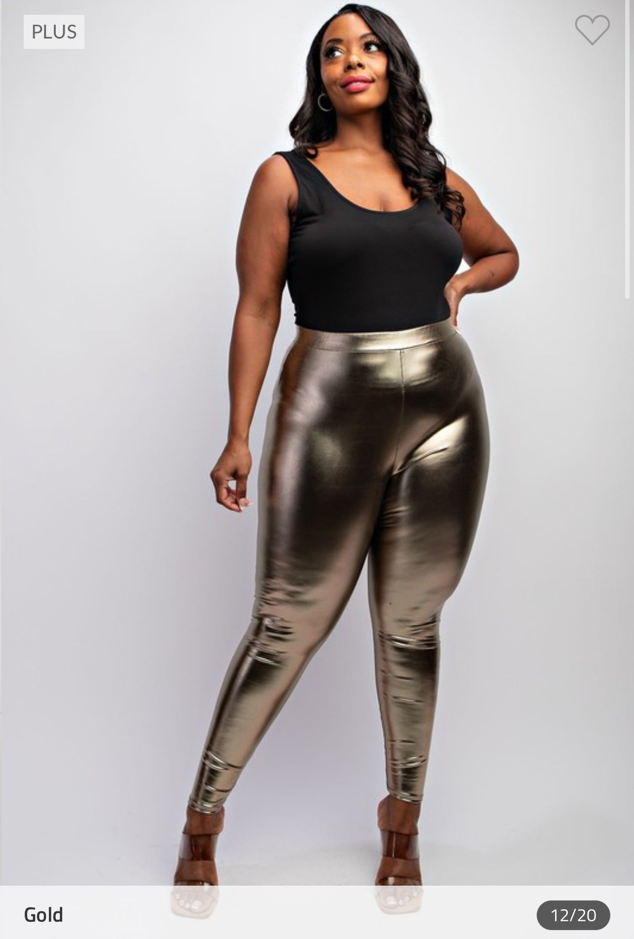 Curvy Metallic Gold Leggings