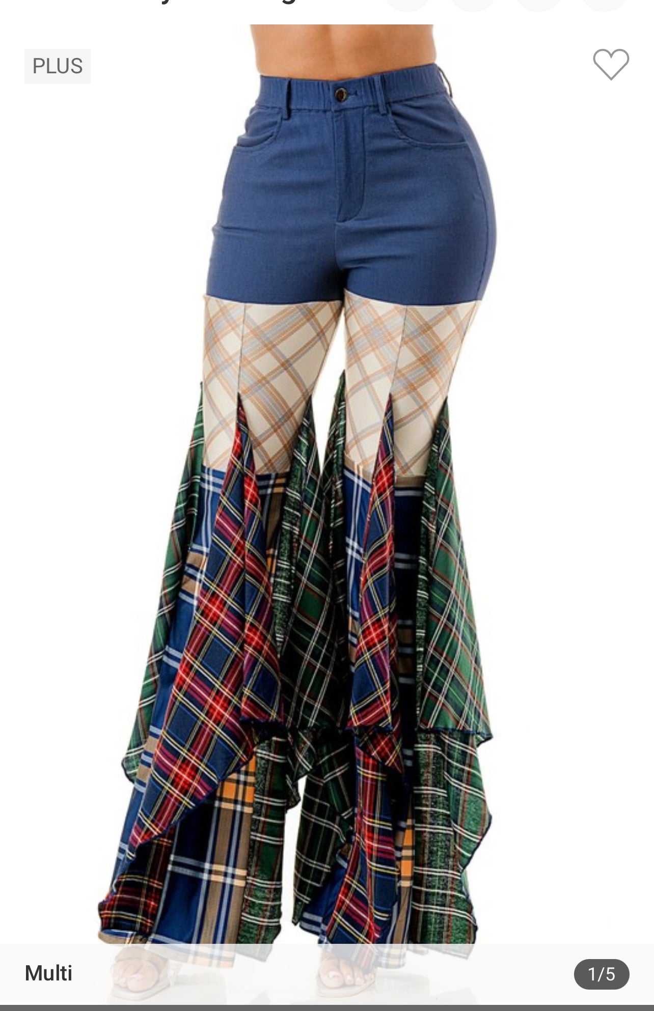 Brooklyn Girl Plaid Denim Pants