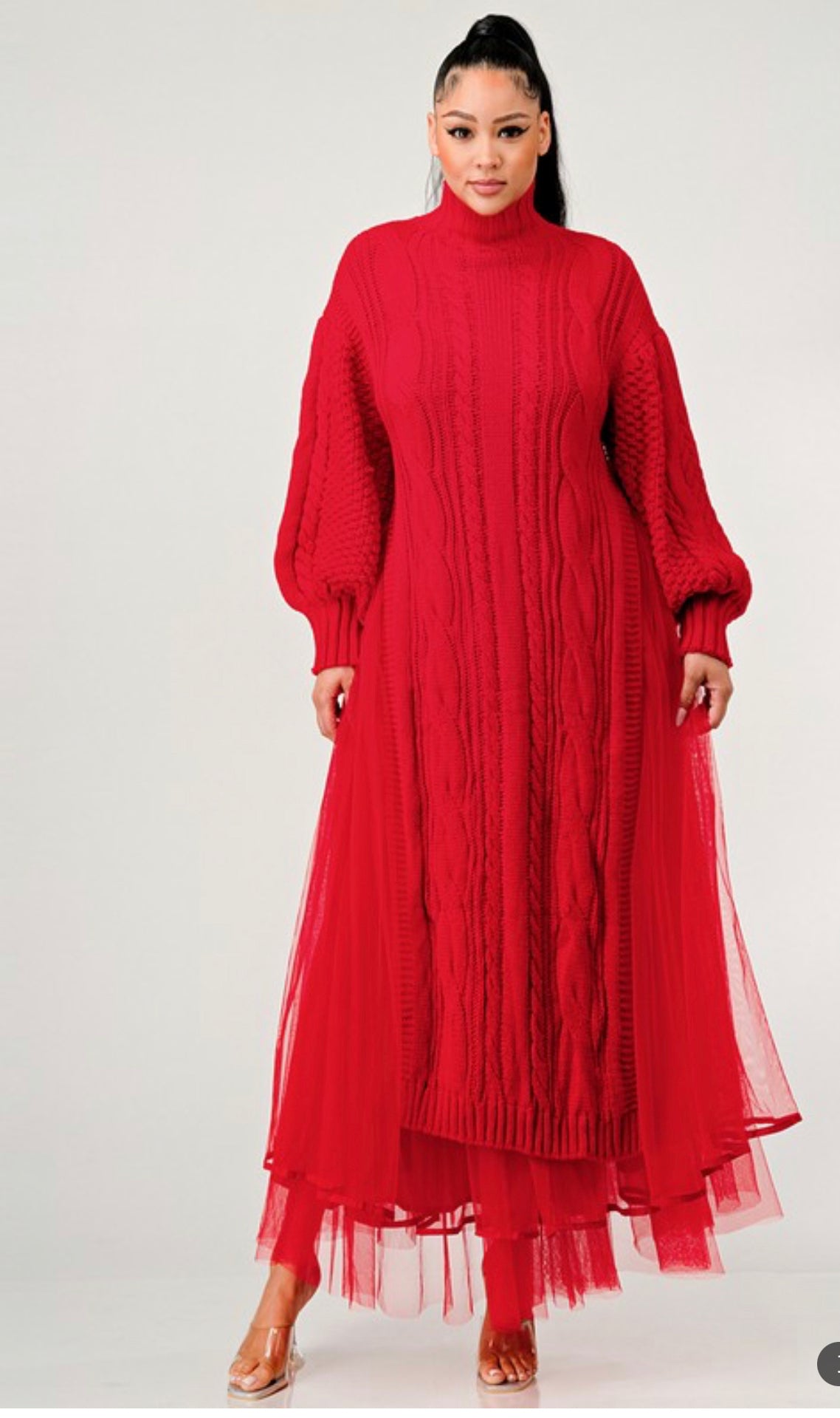 Live Like An Angel Red Holiday Sweater Dress Set