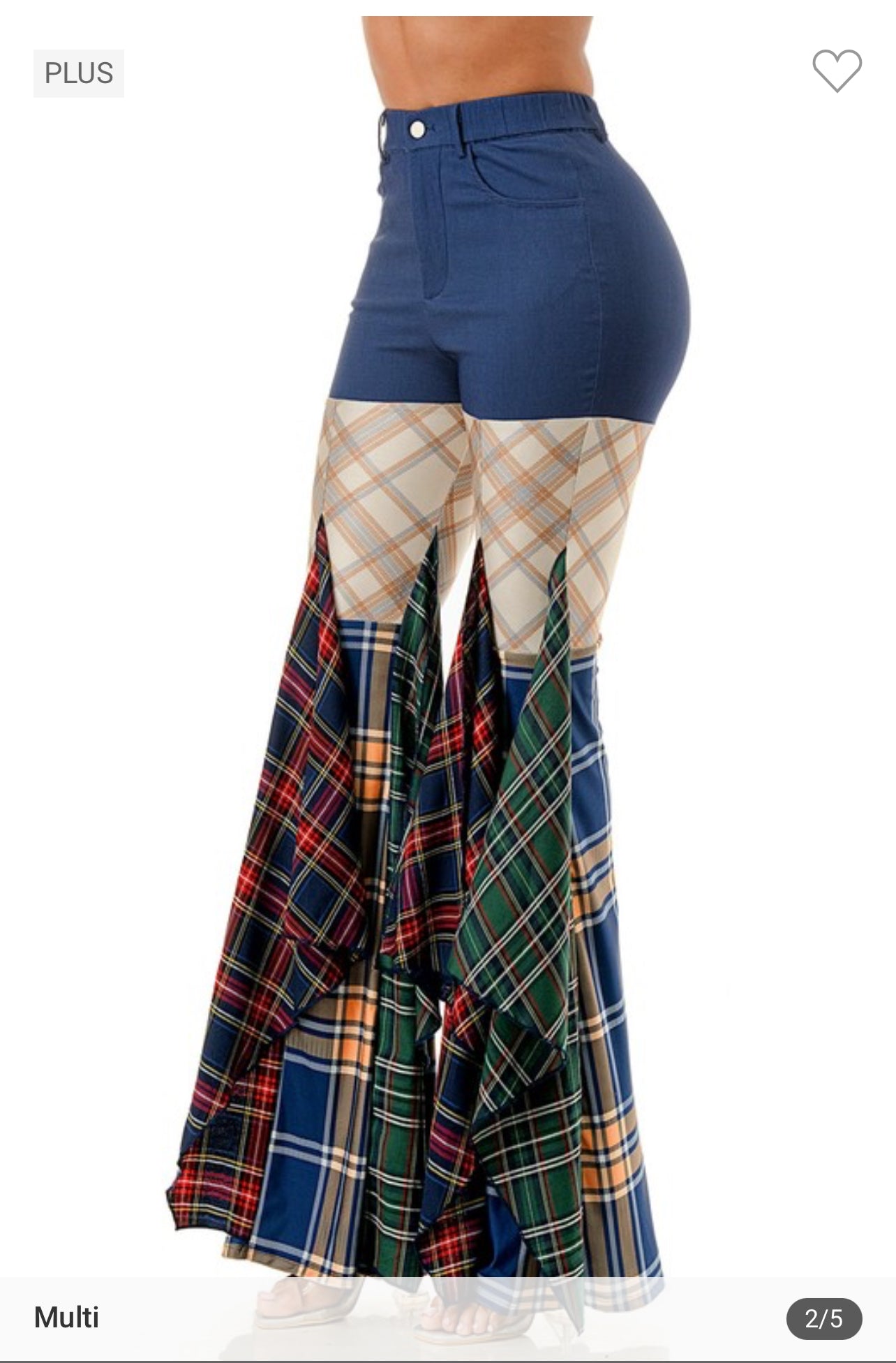 Brooklyn Girl Plaid Denim Pants