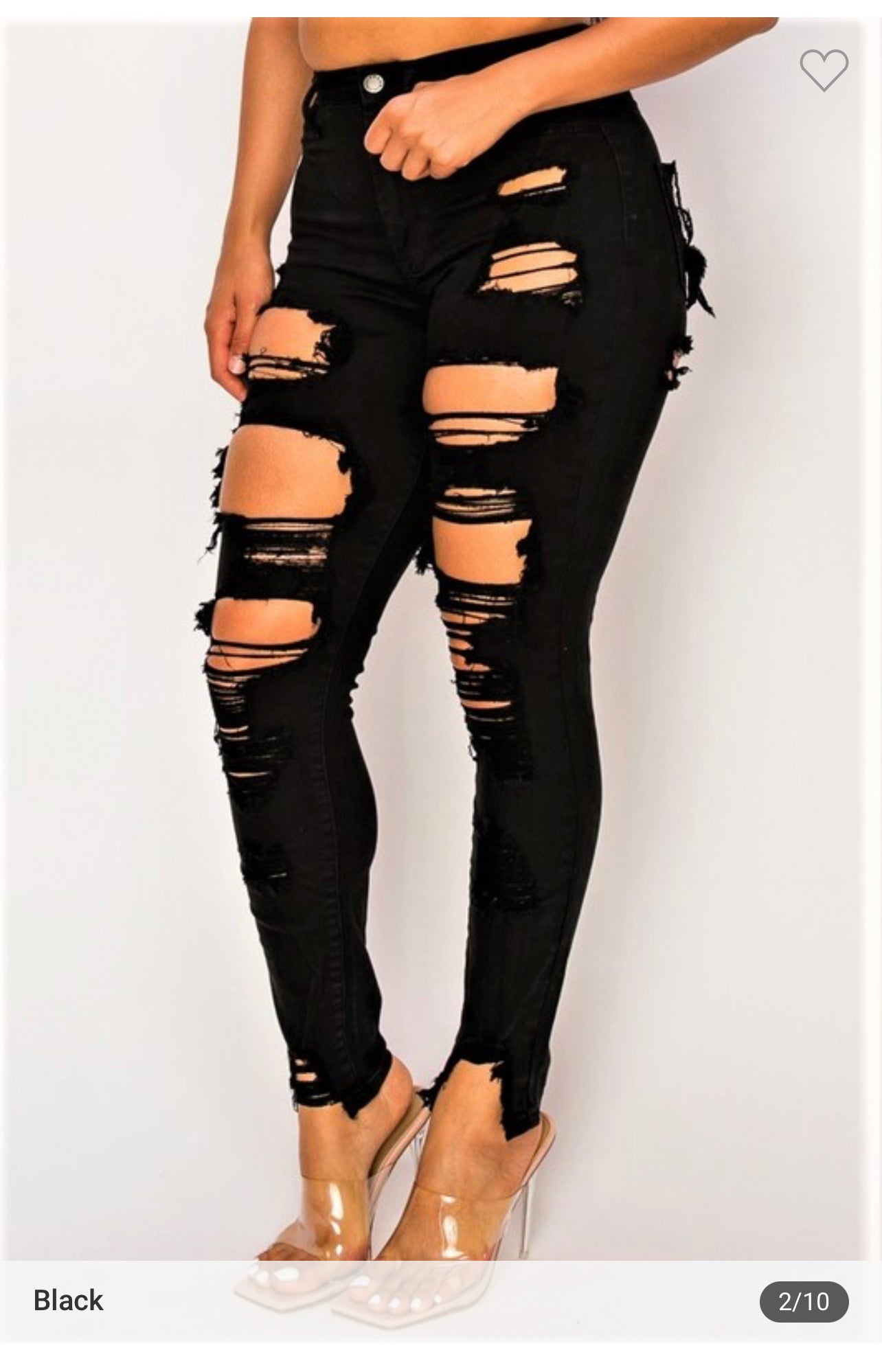 Kourtney Distress Black Jeans