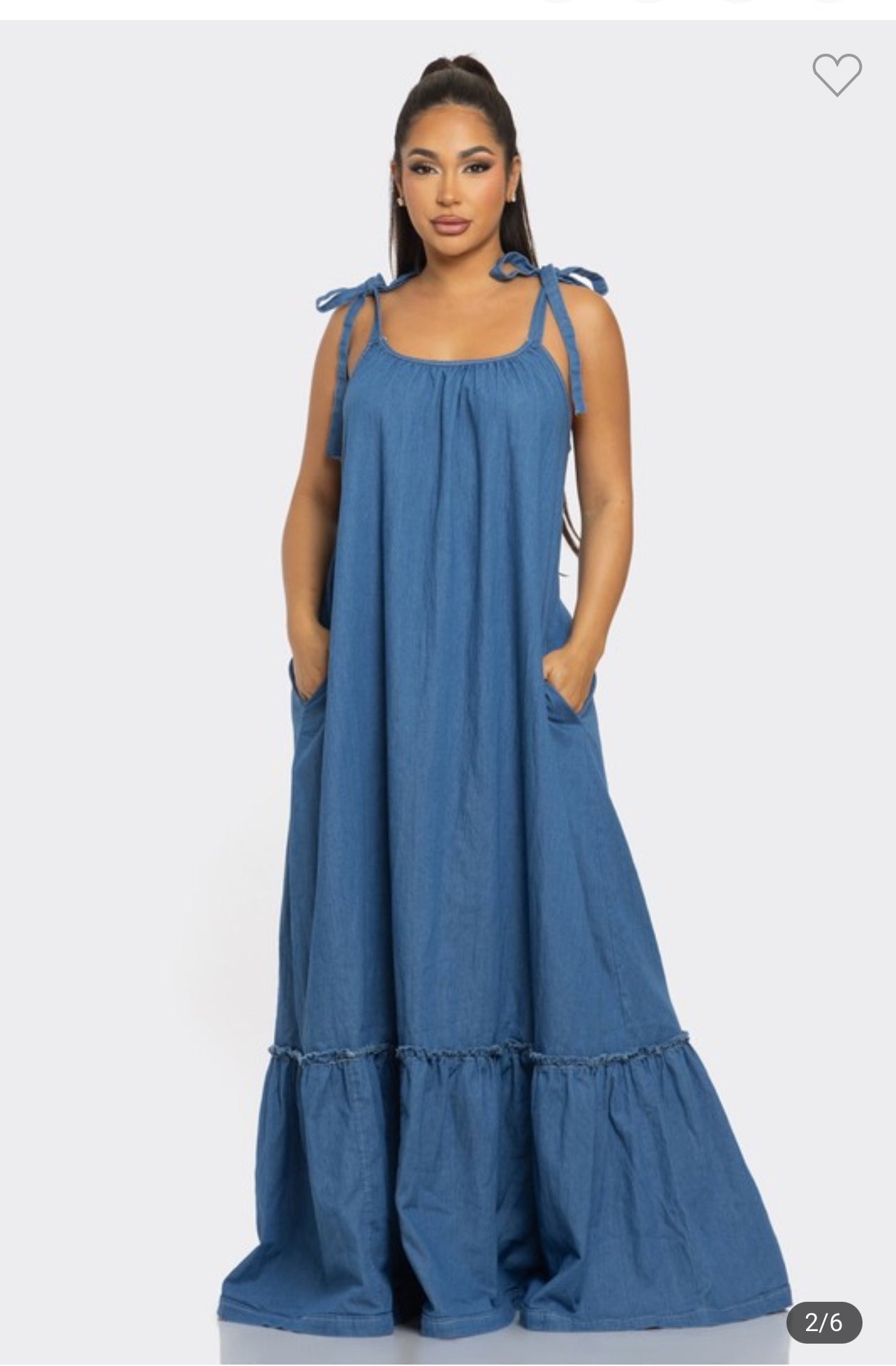 Sheree Denim Maxi Dress
