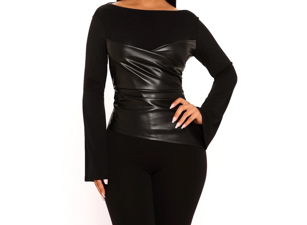 Giovanni Leather Top