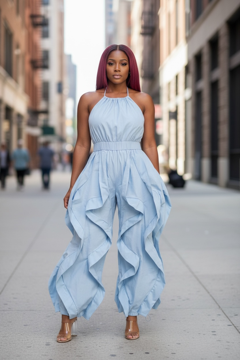 For The Drama Jumpsuit (Light Blue) – Vidia's Closet