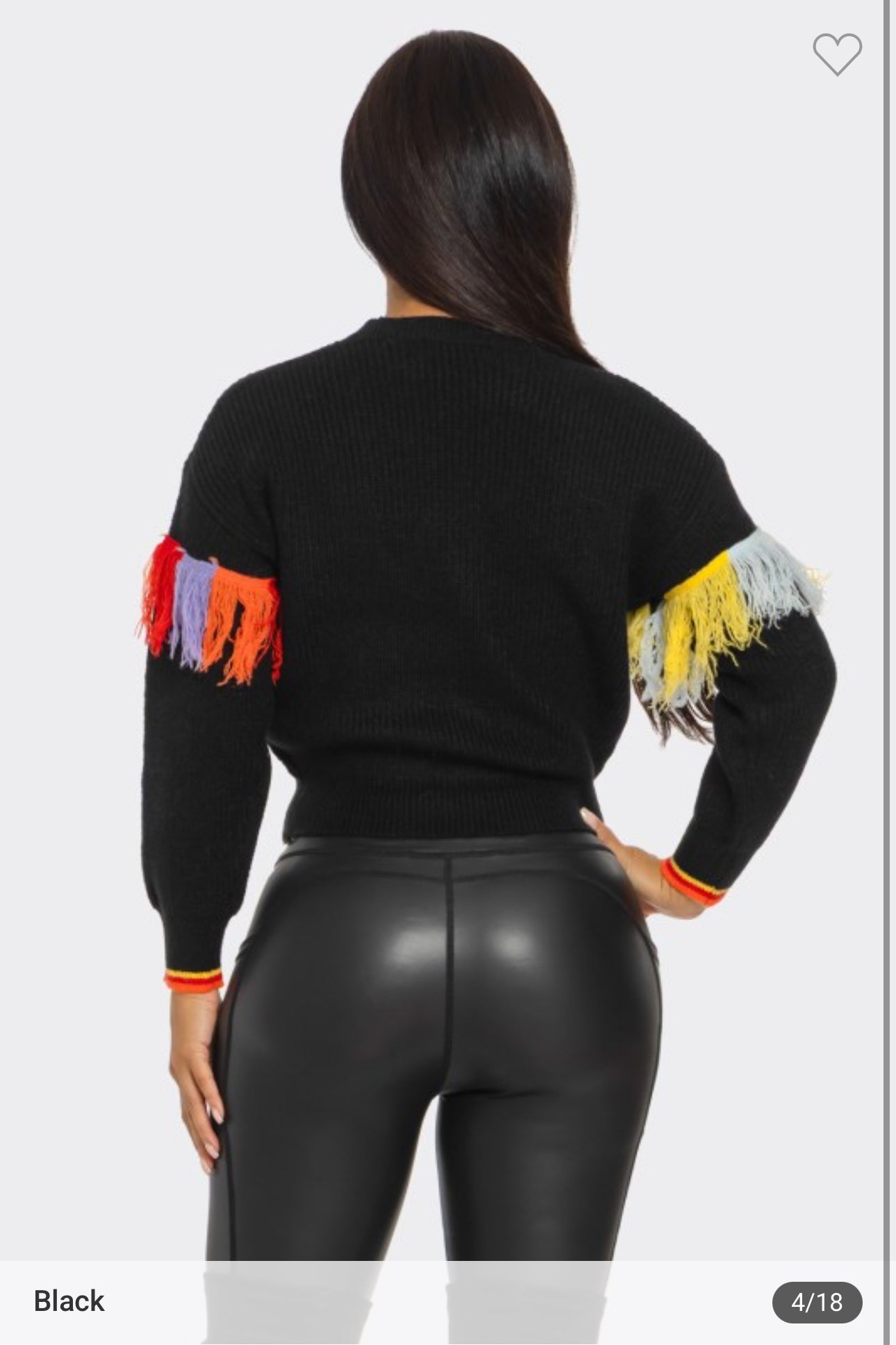 Shades Of Color Fringe Sweater