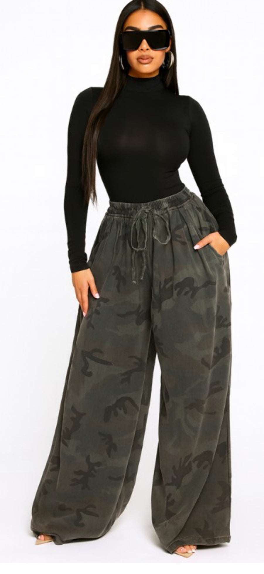 Leah Wide Leg Camo Pants