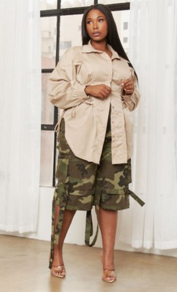 Boss Girl Cargo Camo Shorts