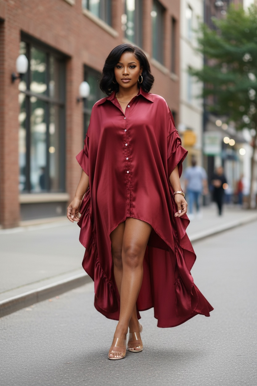 Brooklyn Batwing Shirt Dress