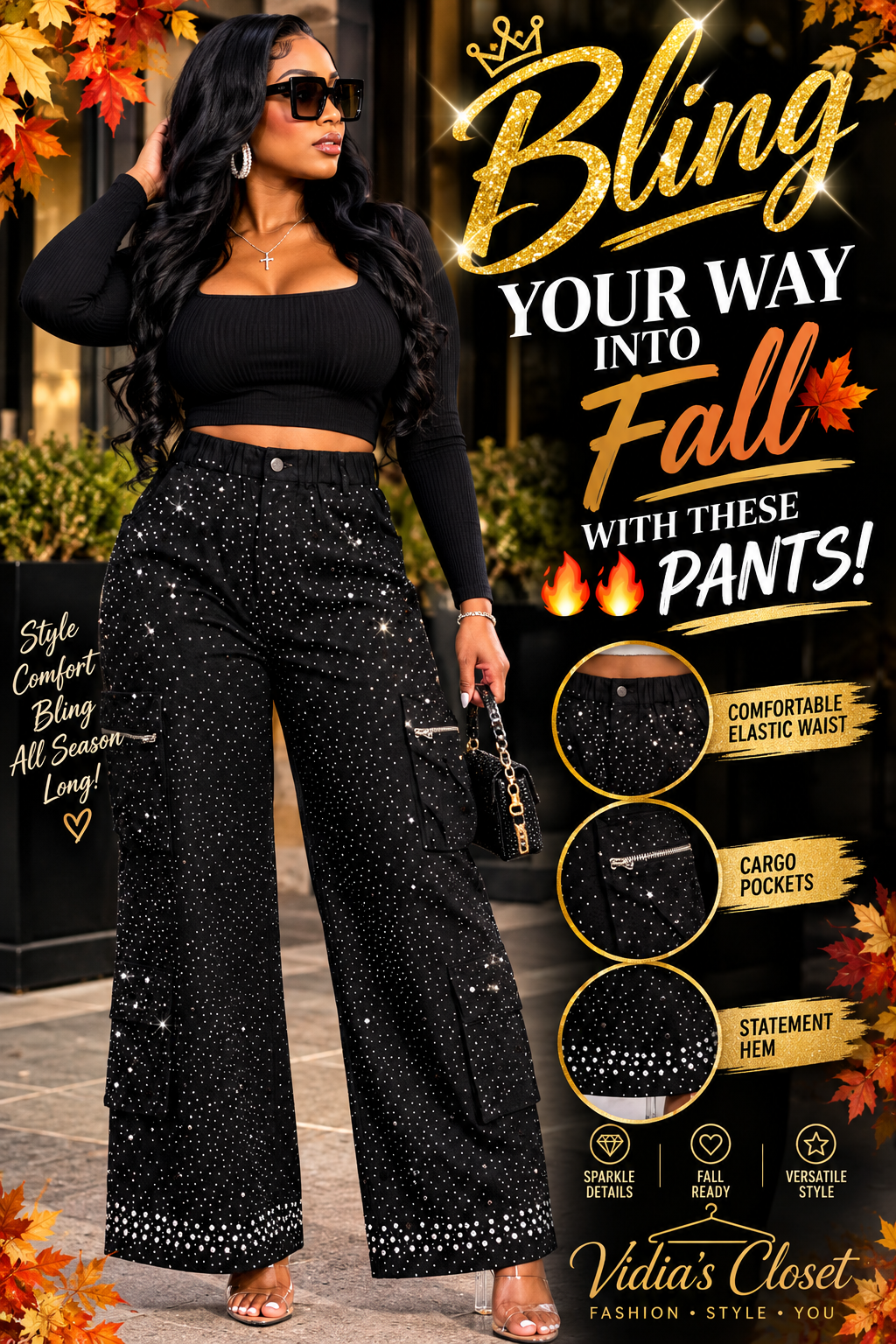 Paige Diamond & Pearls Cargo Pants