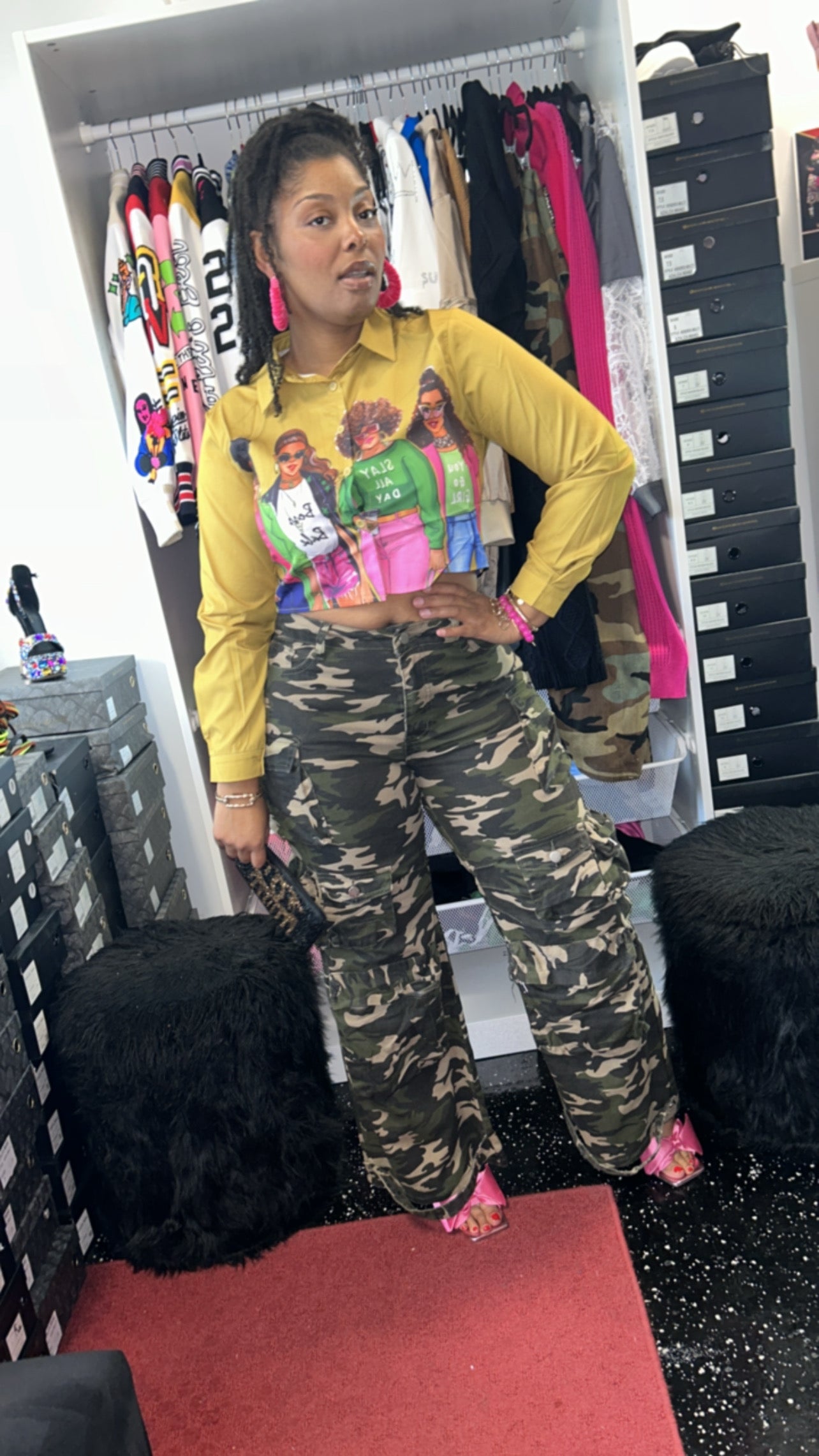 Curve It Up Camo Cargos
