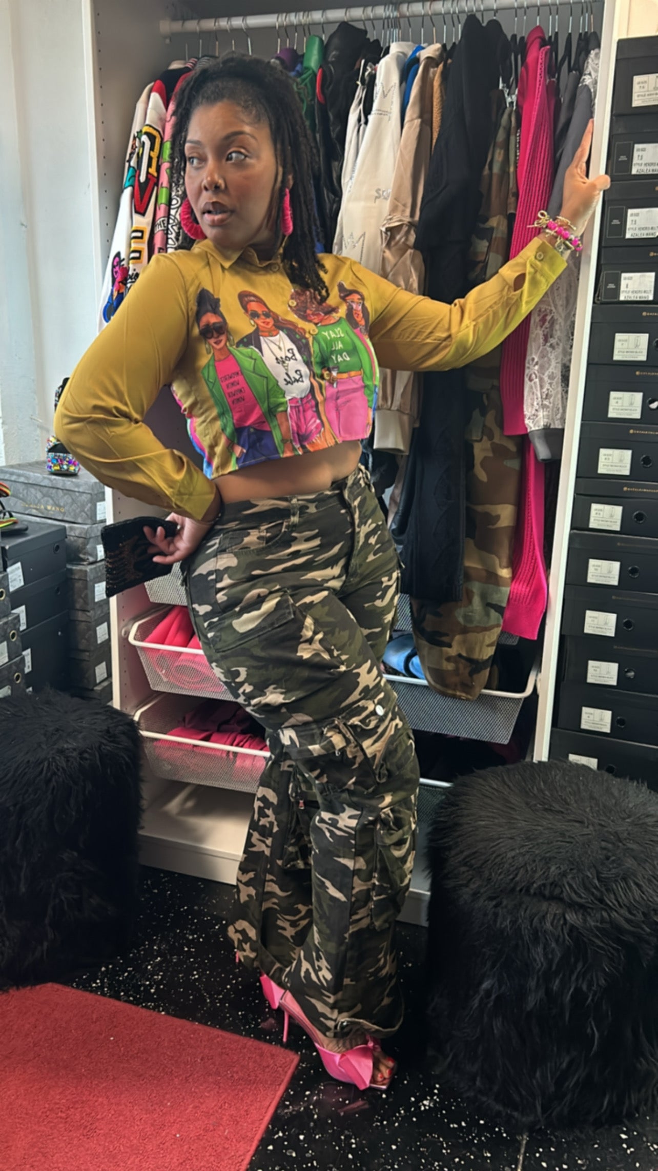 Curve It Up Camo Cargos