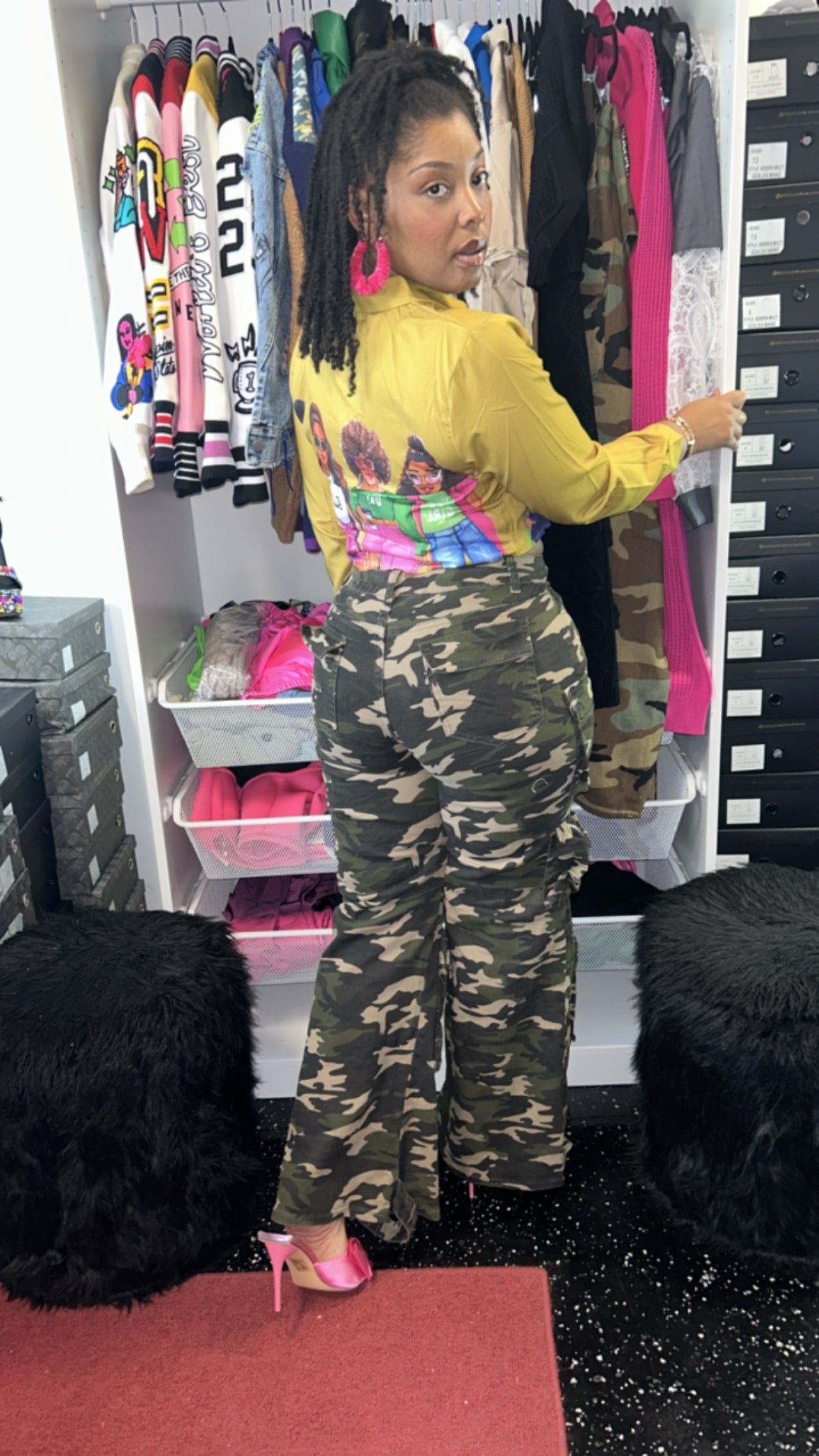 Curve It Up Camo Cargos