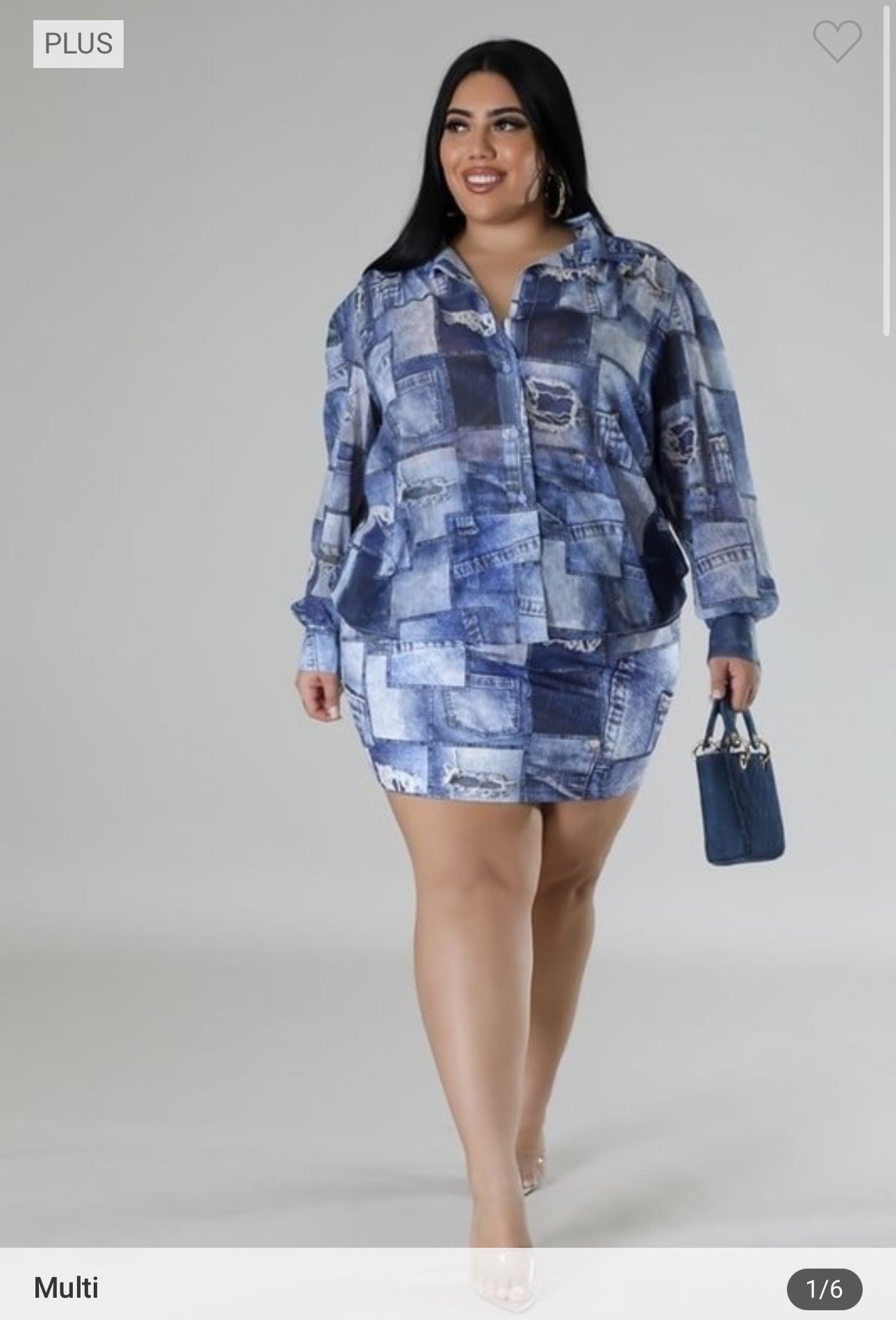 Denim Serve It Up Class Skirt Set