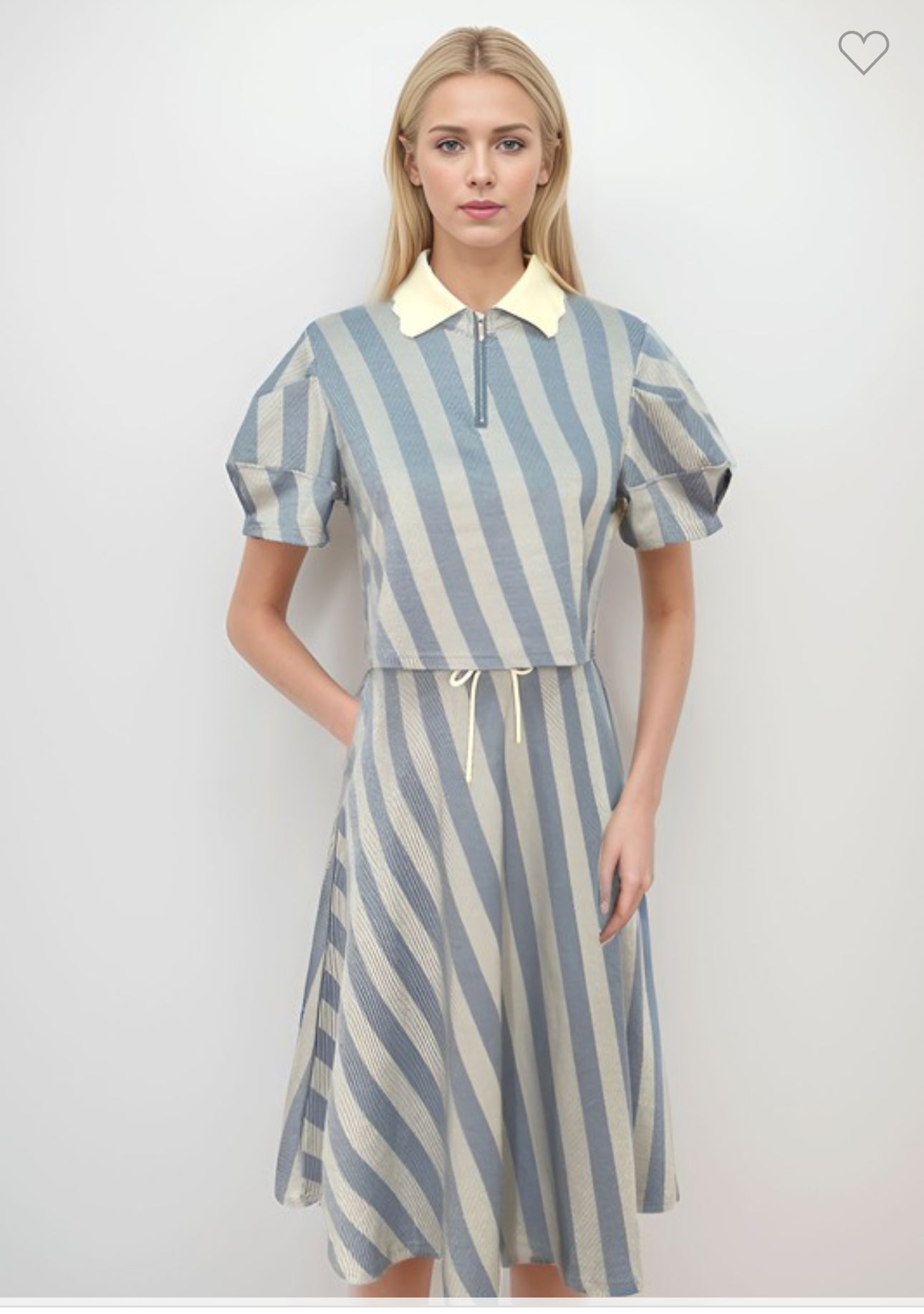 Lauren Blue Stripe Skirt Set
