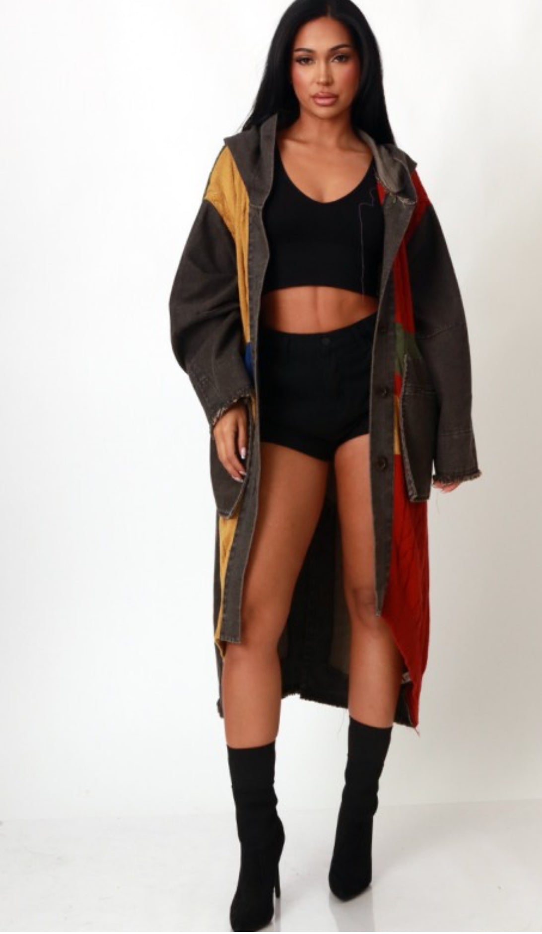 Leah Color Block Denim Jacket