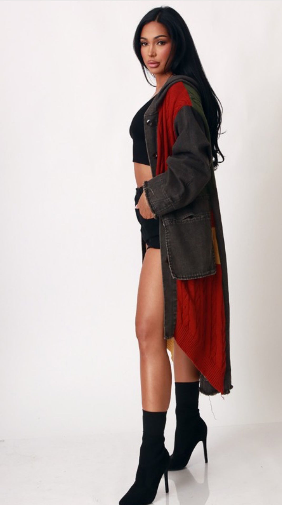 Leah Color Block Denim Jacket