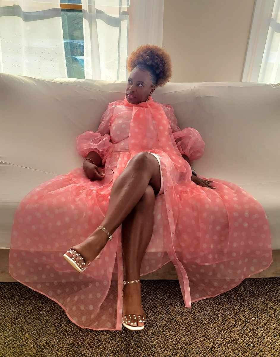 Pretty Women Sheer Pok A Dot Dress