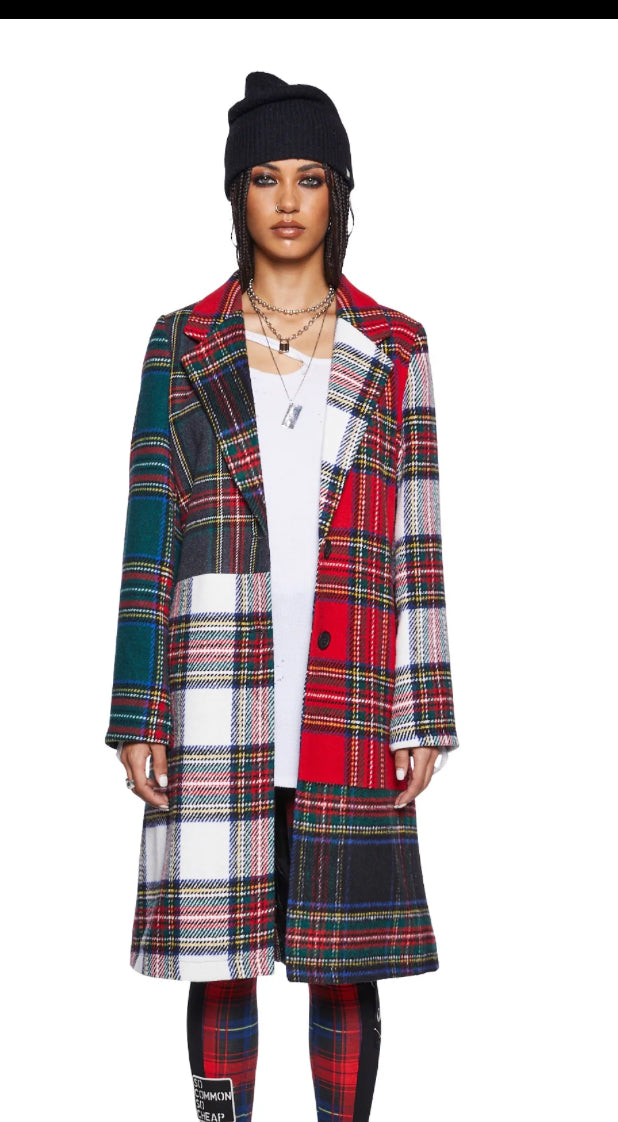 Plaid Bad Girl Peacoat