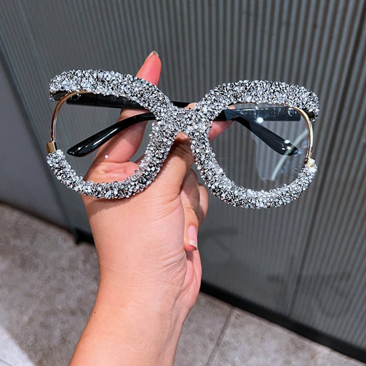 Trendy Half-Rim Cat Eye Glasses with Anti-Blue Light Lenses
