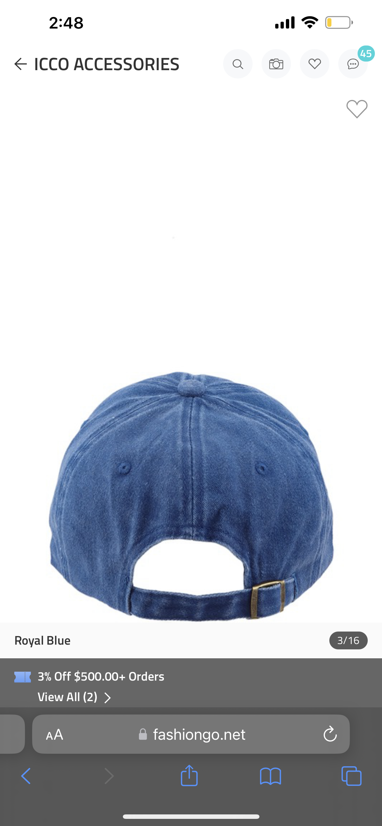Royal Blue LA Baseball Cap