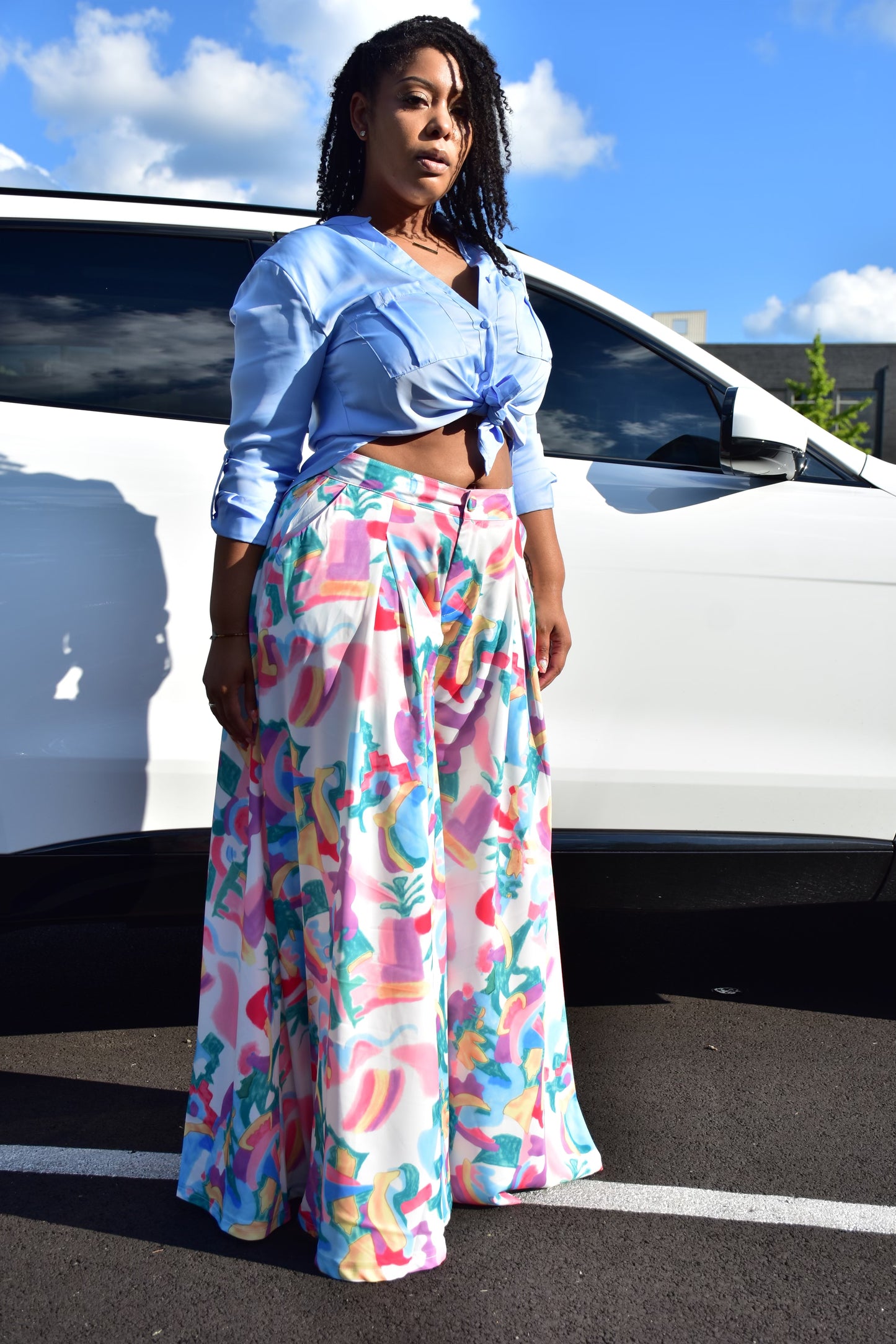 Flower Bomb Wide Leg Pants