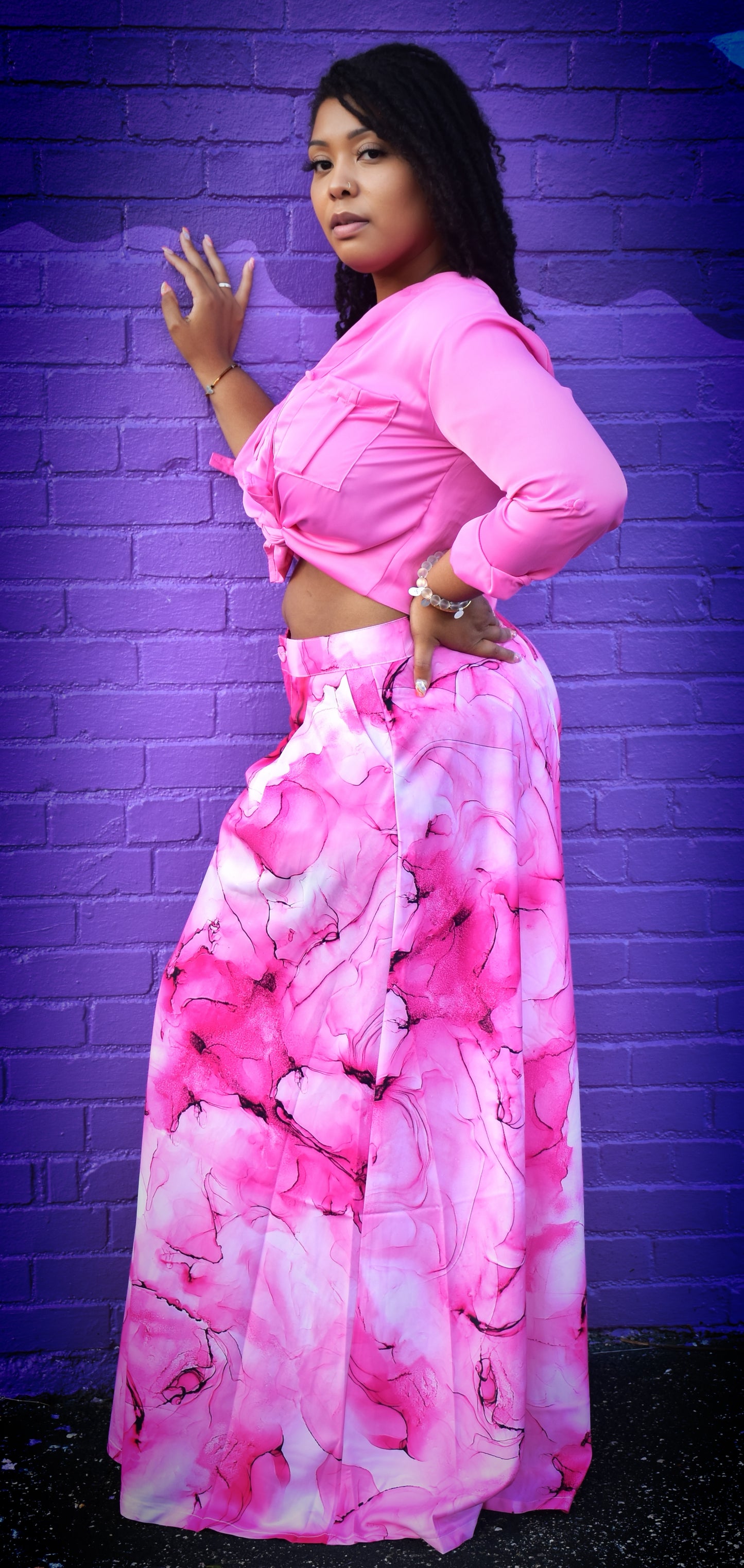 Sweet Rose Petal Silk Blouse