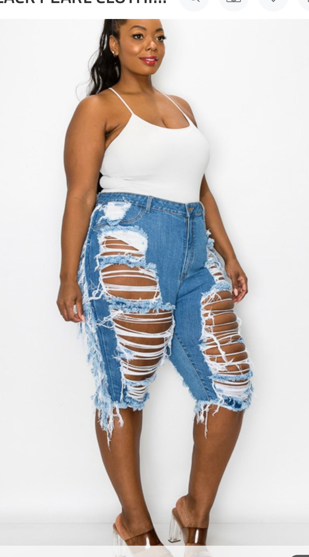 Hot Girl Curve It Up Distress Jean Shorts
