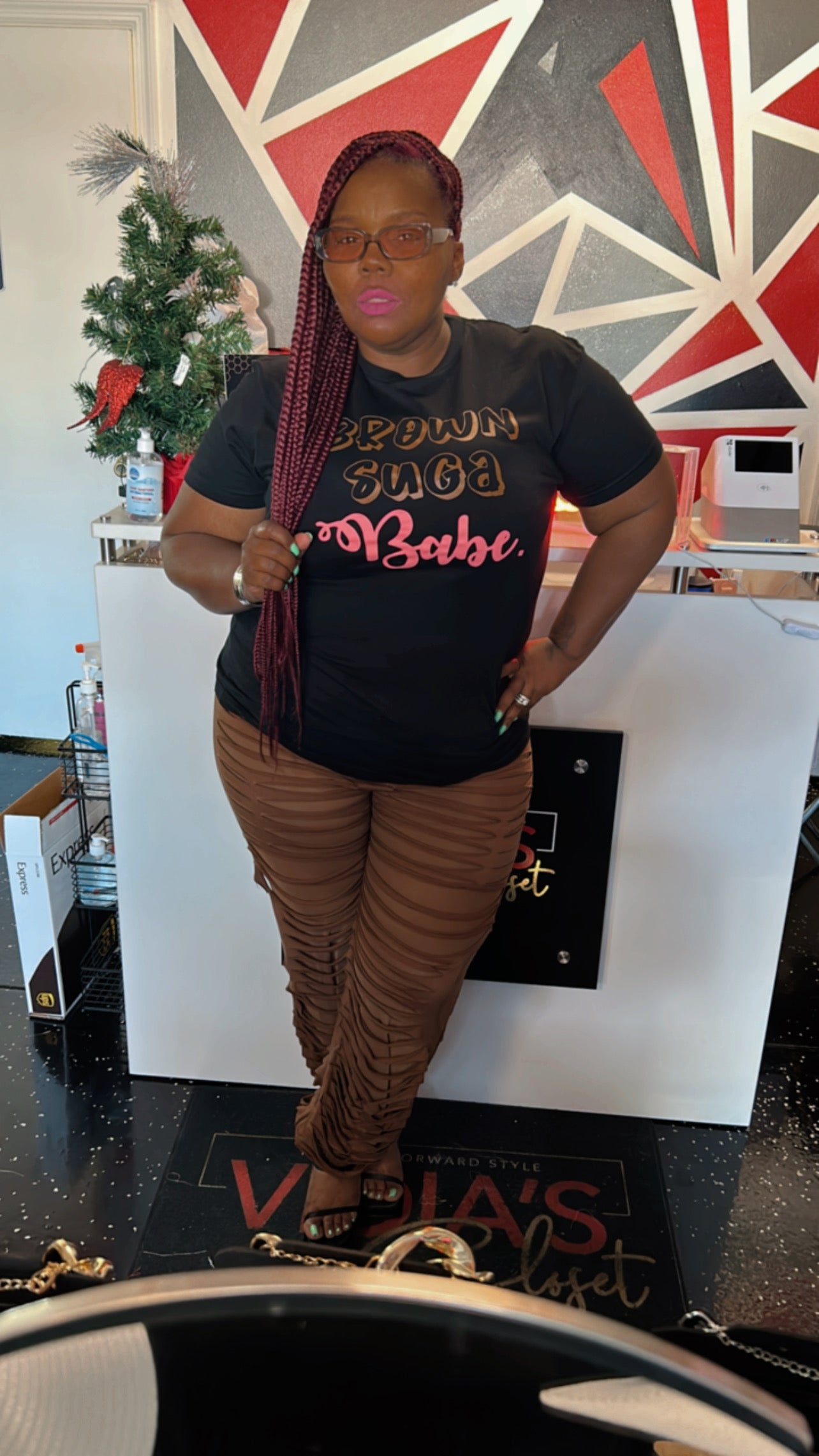 Cut It Up Brown Sheer Joggers