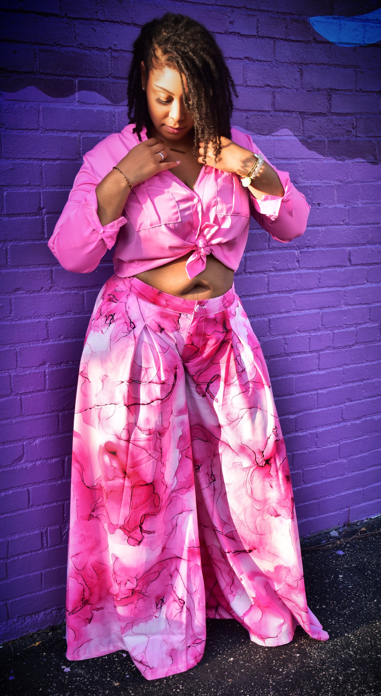 Sweet Rose Petal Silk Blouse