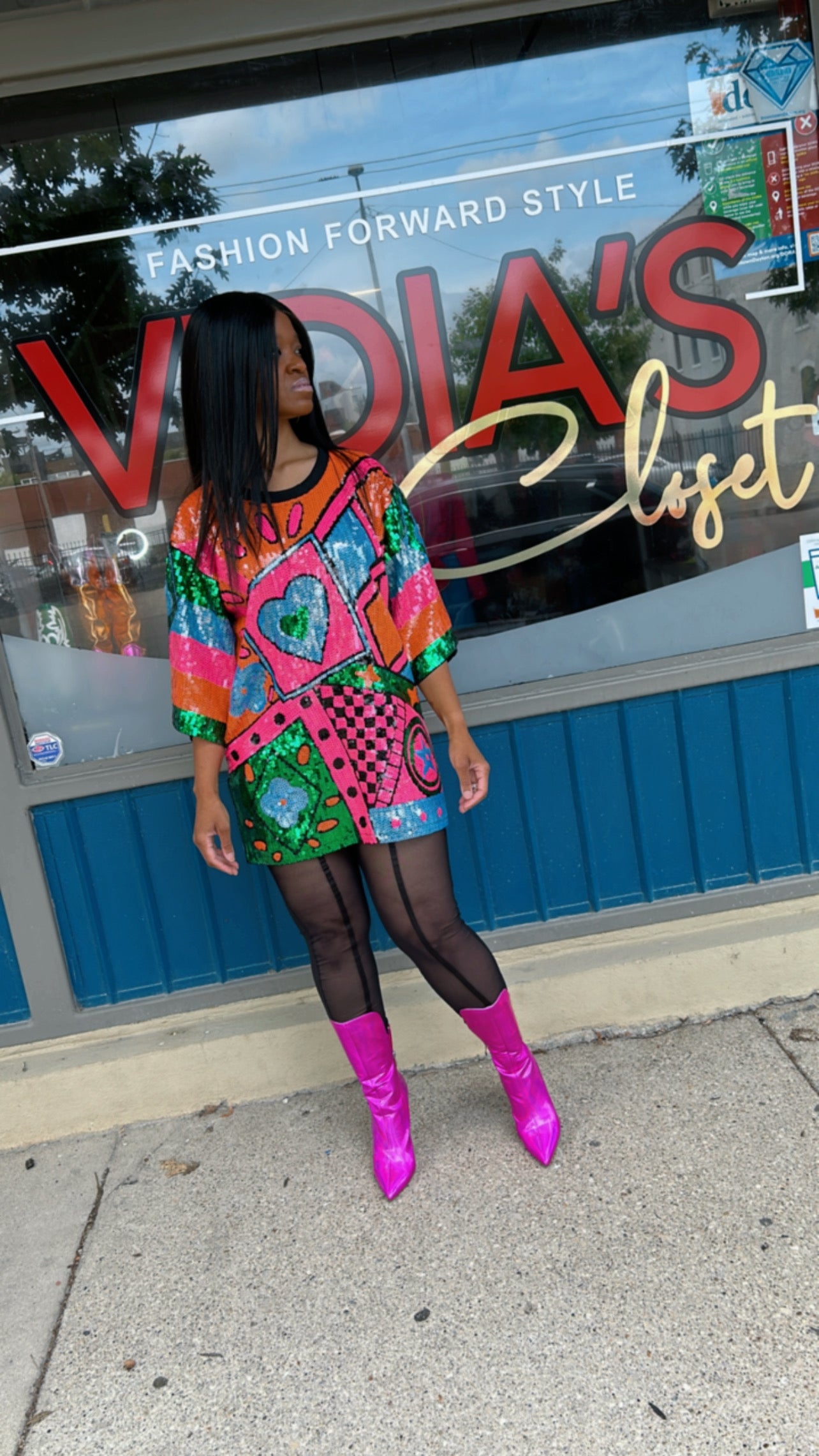 Sexy Me Down Sequins Shirt Dress