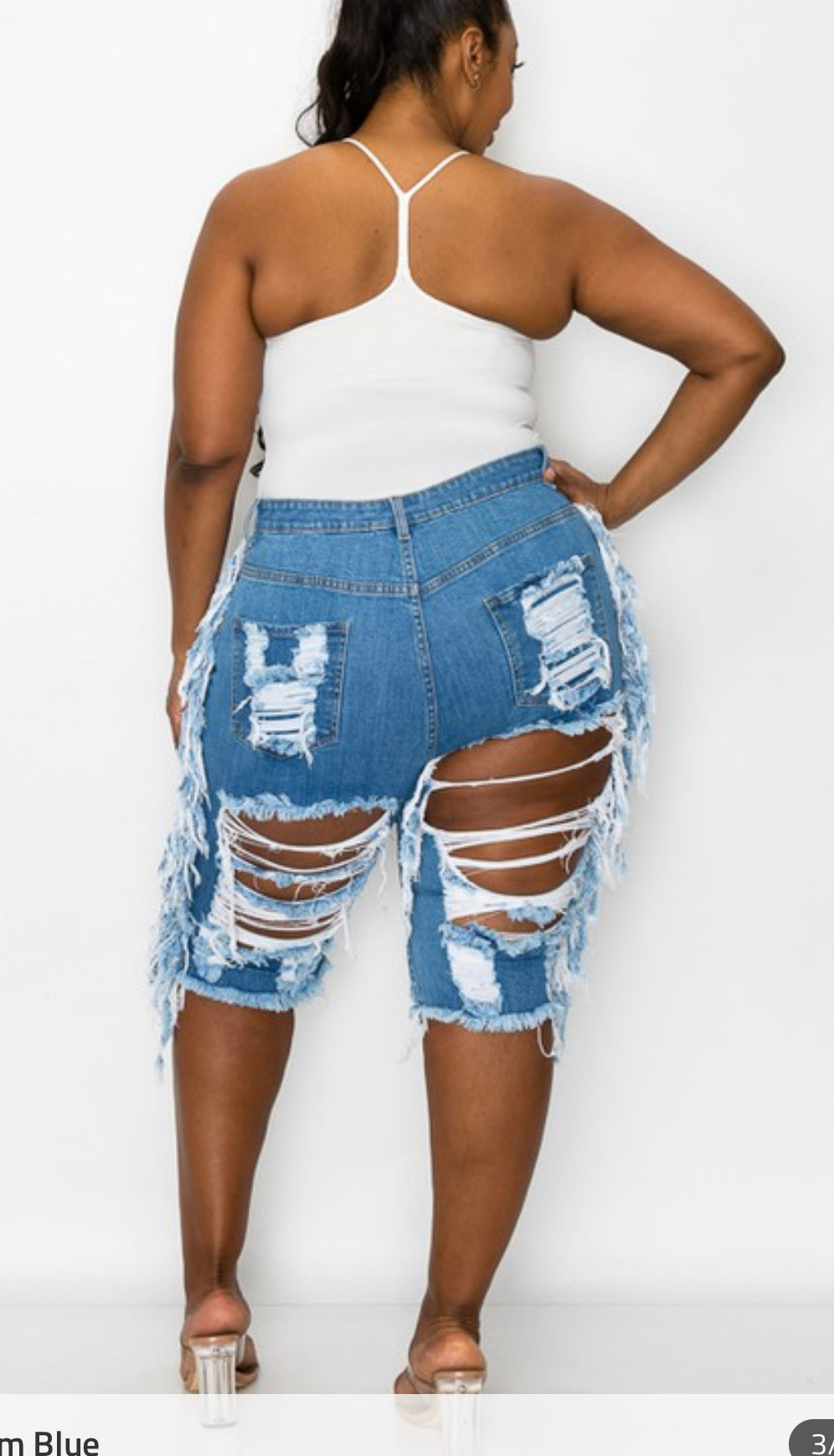 Hot Girl Curve It Up Distress Jean Shorts