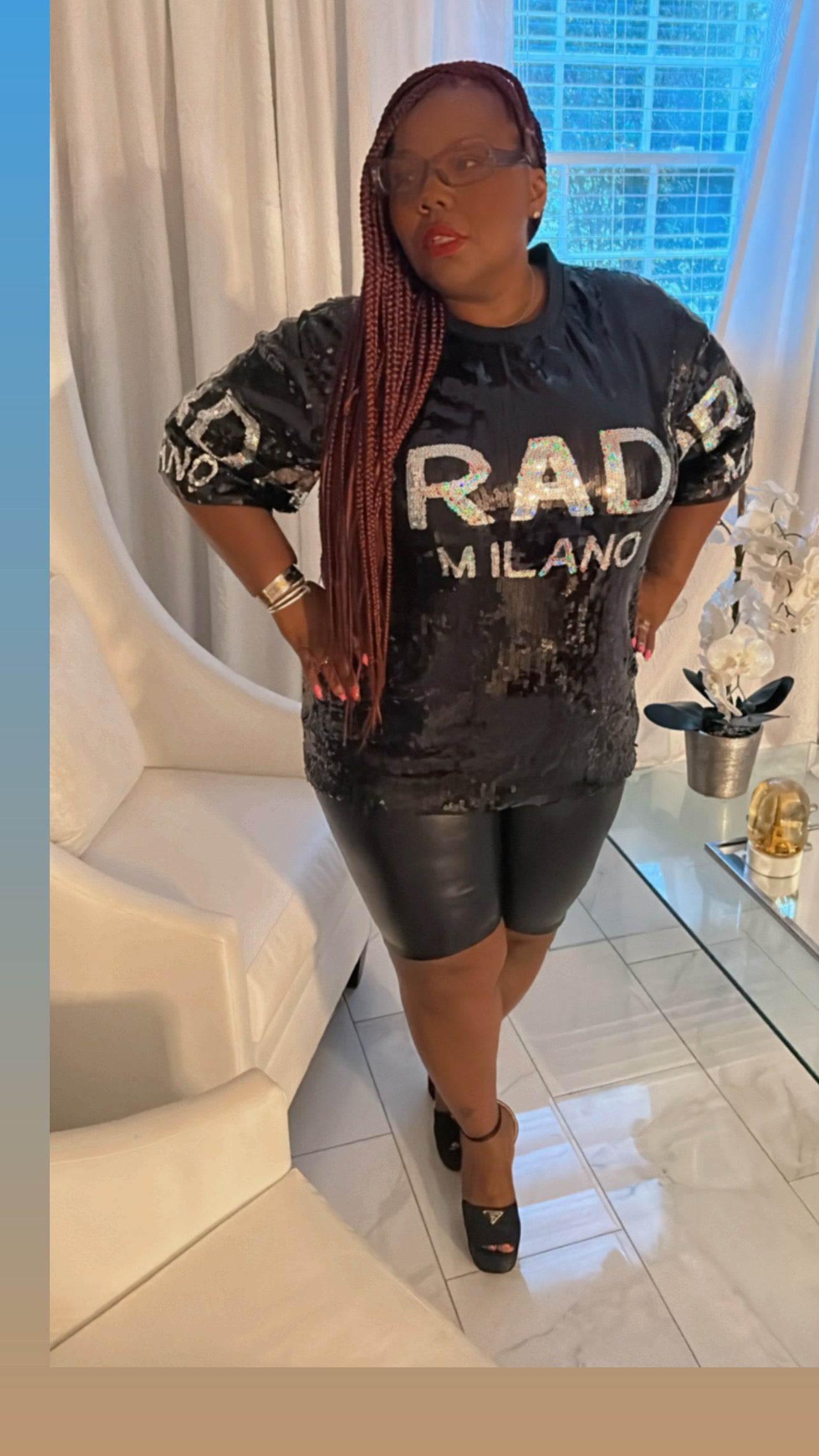 Boss Chic Curve Girl High Waisted Leather Shorts