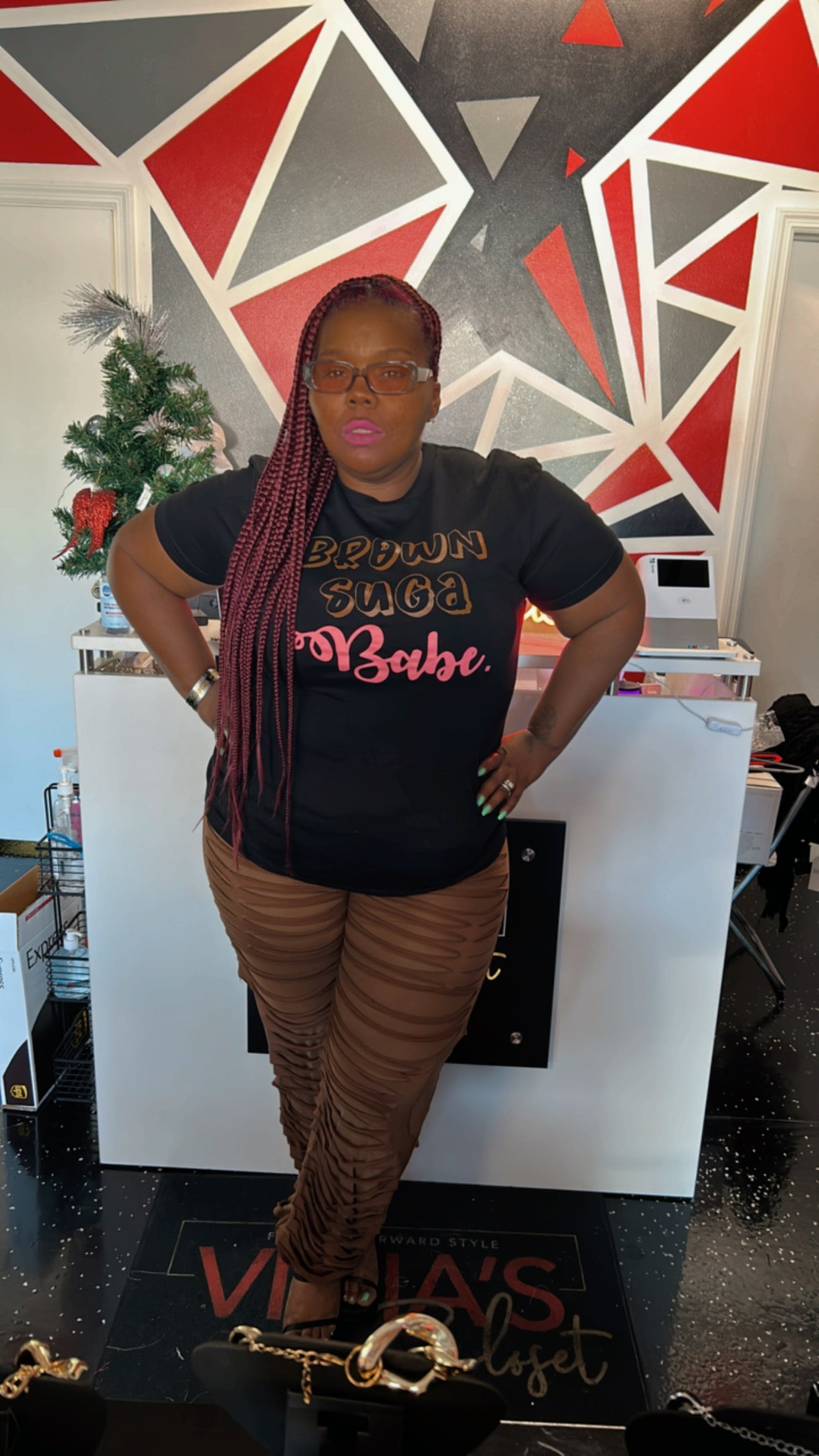 Cut It Up Brown Sheer Joggers