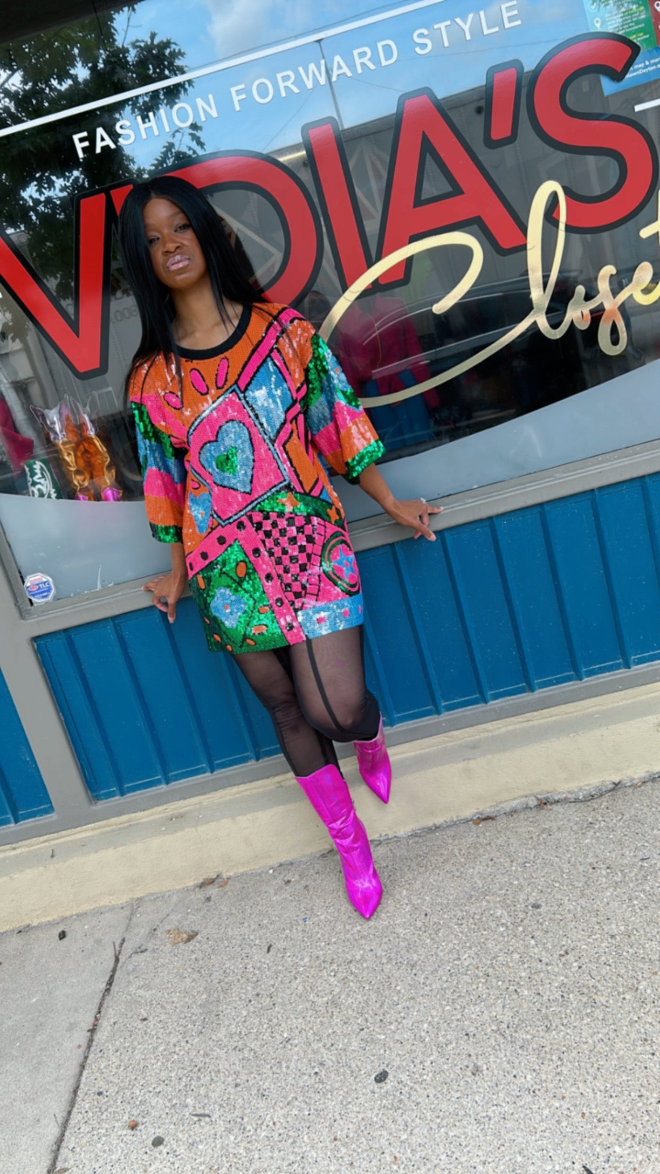 Sexy Me Down Sequins Shirt Dress