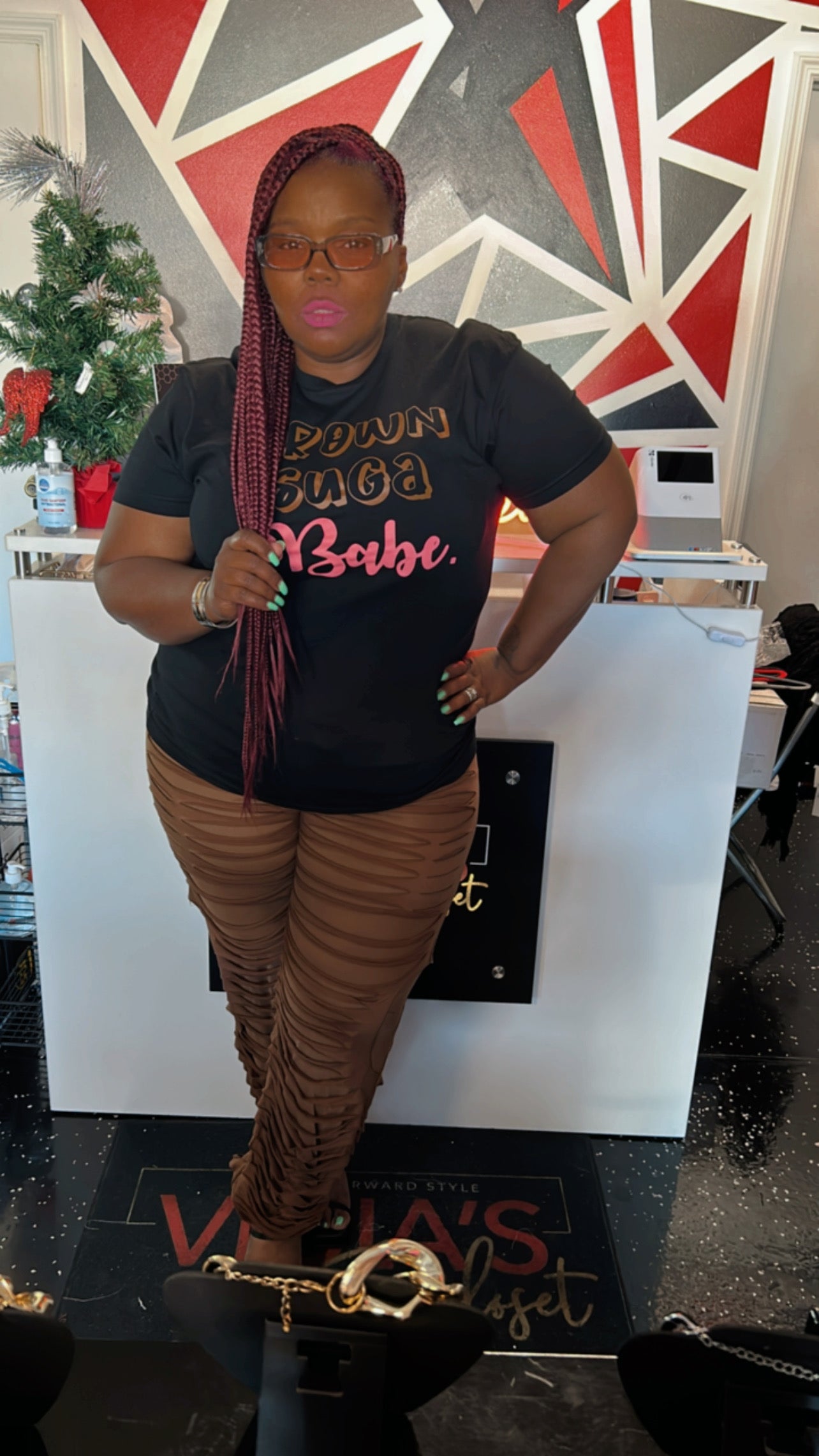 Cut It Up Brown Sheer Joggers