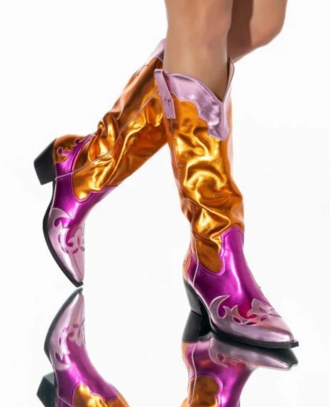 Spice It Up Chunky Western Boot In Multi