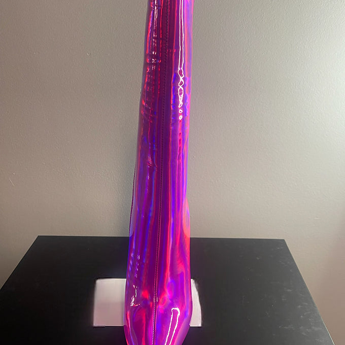 Holographic Stiletto Boot ⎮Pink