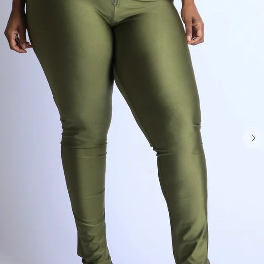 High Waist Stretch Girl Jeans | Olive