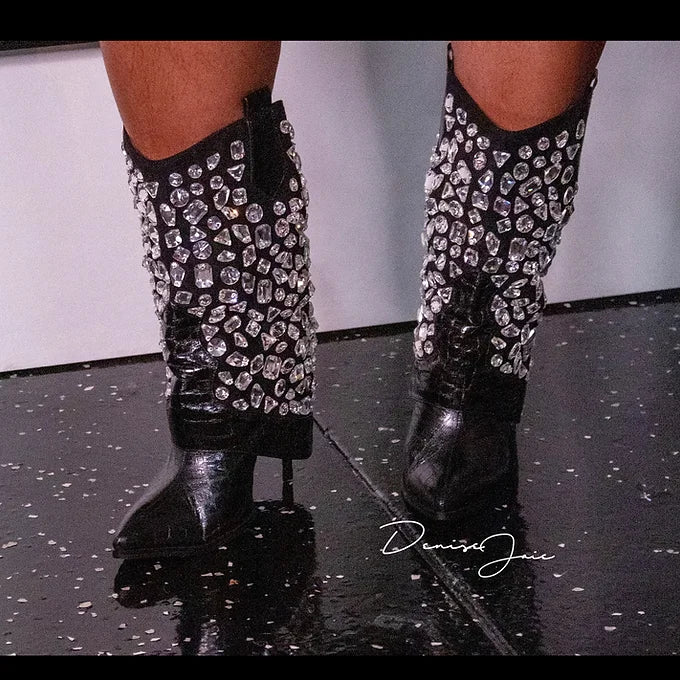 Leblanc Black Rhinestone Boot