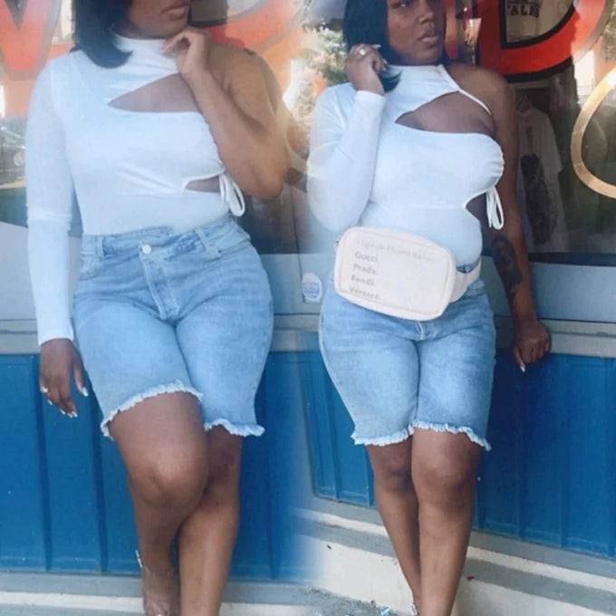 Rip It Up With Class Jean Shorts