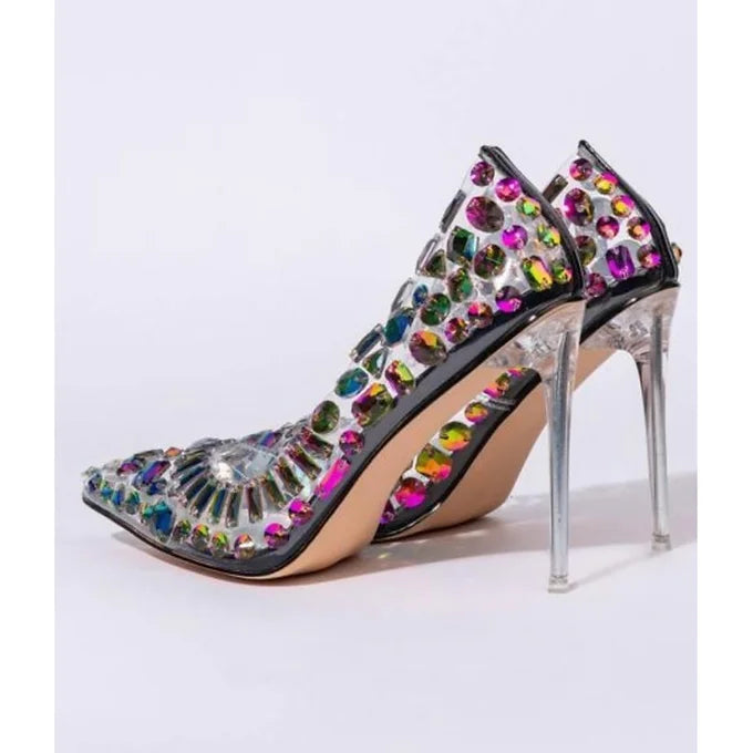 Bonnie- Glass Stiletto Neon Ultra Glam Heel