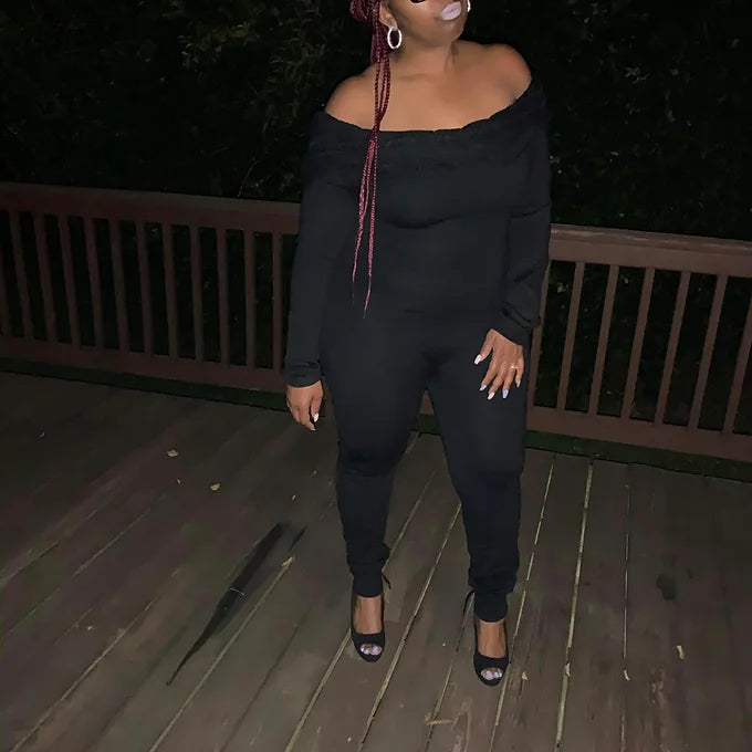 Sexy Off The Shoulder Sweater Jumpsuit