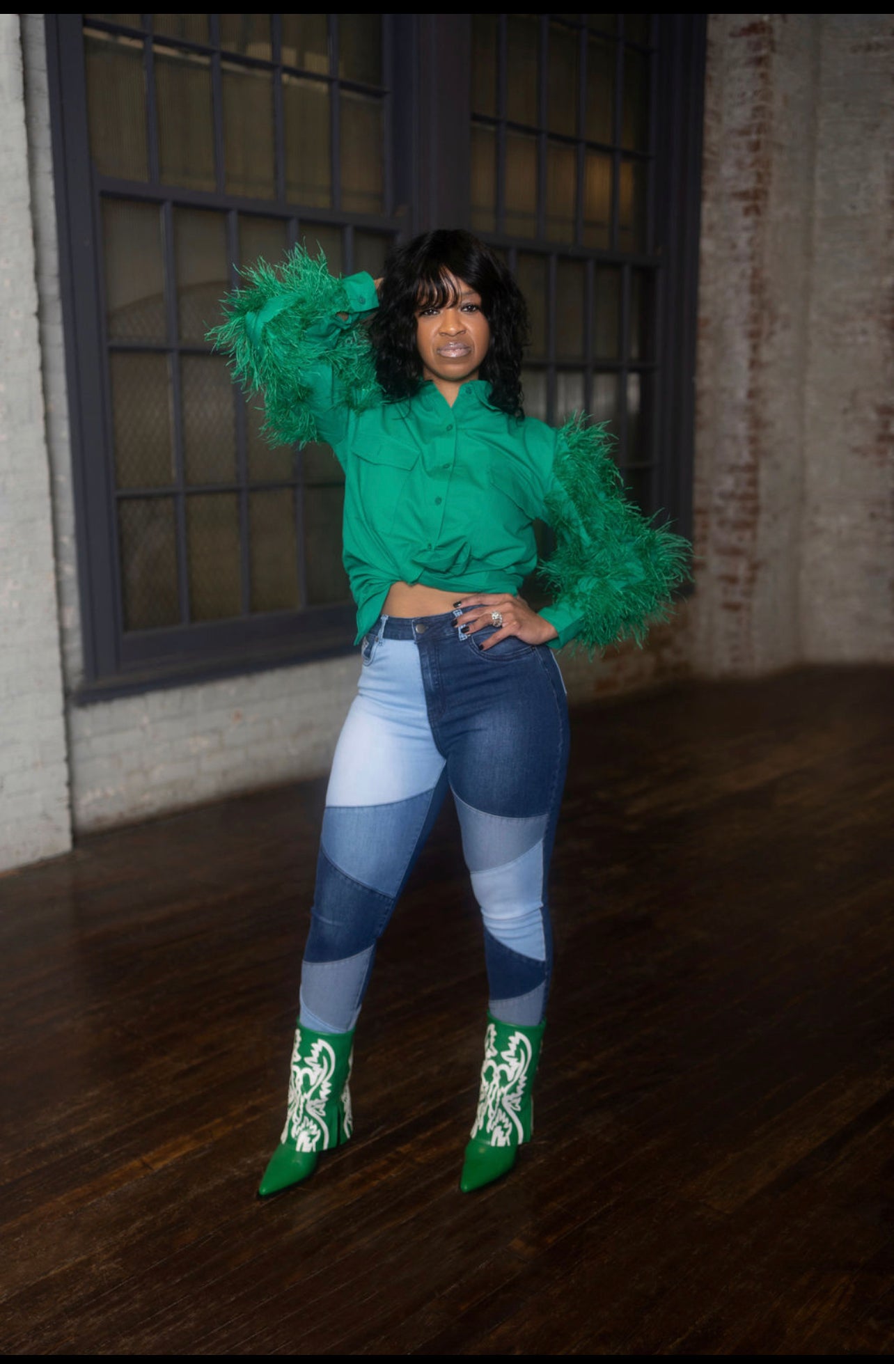 Feather It Oxford Shirt In Green